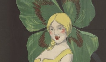 illustration : alsacienne à la coiffe en trèfle à quatre feuilles