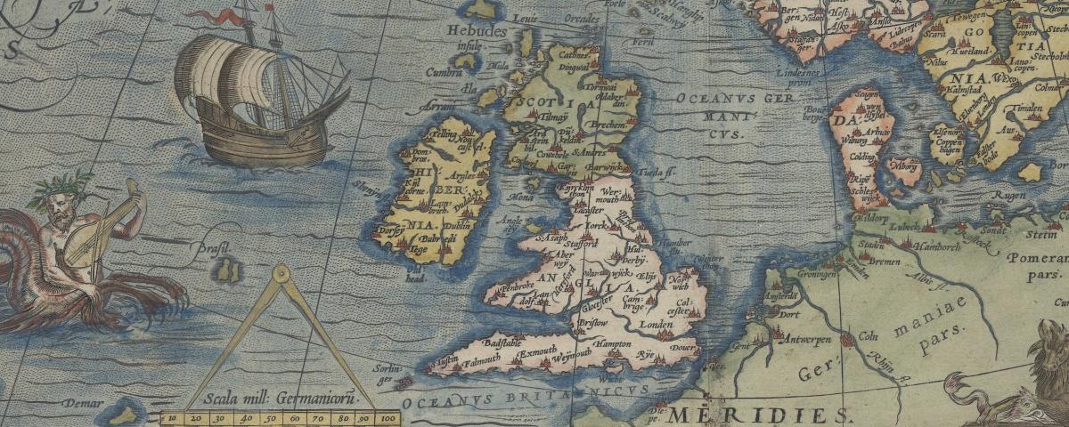 Illustration : gros plan sur une gravure d'une carte du globe