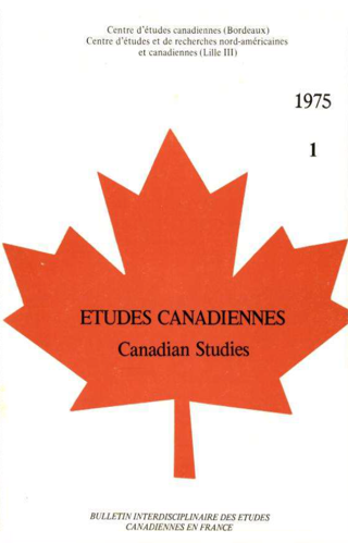 Études canadiennes / Canadian Studies rejoint le portail Persée (1975 - 1986)