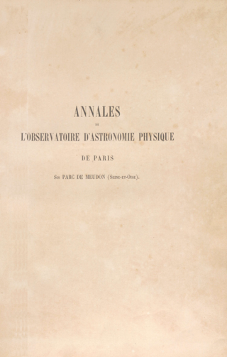 Annales de l'Observatoire de Paris. Section de Meudon en ligne sur Pers&eacute;e